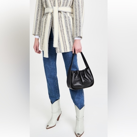 EUC Loeffler Randall Aris Gathered Ruched Petite Shoulder Bag Black Leather - Picture 3 of 15